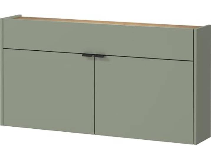 Germania Schuhschrank 1398-629 GW-Ameca, in Taupegrün/Eiche, geringe Tiefe, optimal für schmale Flure, 110 x 57 x 22 cm (BxHxT)