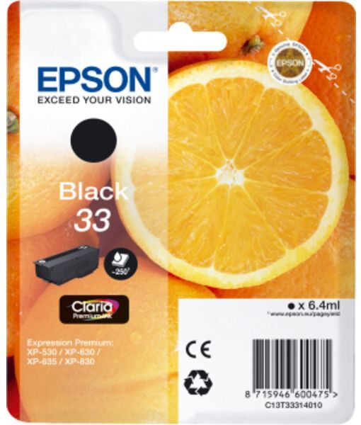 Epson 33 (C13T33314012) - Noir - Cartouche d'encre
