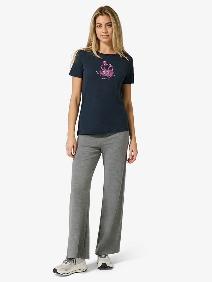 super.natural Trainingsshirt "Mrs Crab" in Dunkelblau - XL