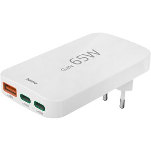 Hama USB-Ladegerät 201976, 65 Watt, 2x USB-C und 1x USB-A, 3 Ports, Schnellladegerät