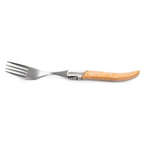 Laguiole Laguiolstil de Vie Forks Luxuslinie - 6 -Stück - Oak - Stonewash (6 Stk., Besteck Set) (LuxVorkEikStone)