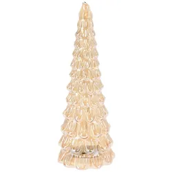 WellHome - Weihnachtsbaum mit bernsteinfarbener LED-Dekoration und Metallkabel H.38 cm