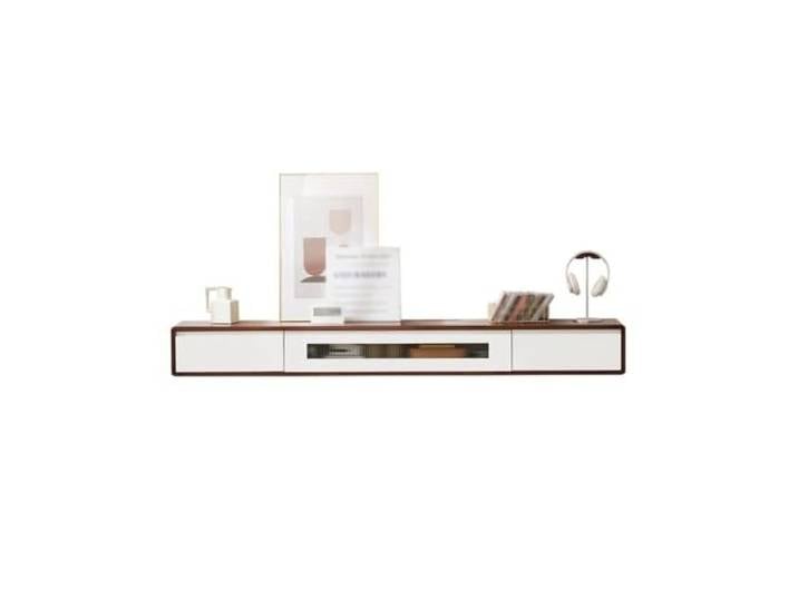 Vfs8dQ5kt Medieneinheit Schwebender TV-Ständer, wandmontierter TV-Schrank, schwebende Regale(Weiß,Klein)