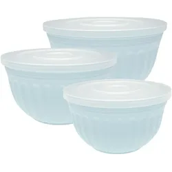 GreenGate Schüssel 3er Set Alice aus Kunststoff, hellblau