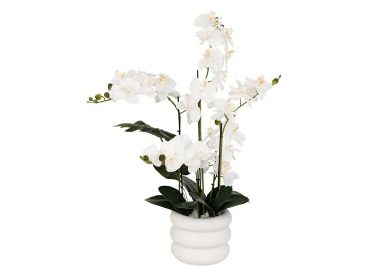Atmosphera - Künstliche Orchidee im Topf Mick keramiktopf weiß h80cm