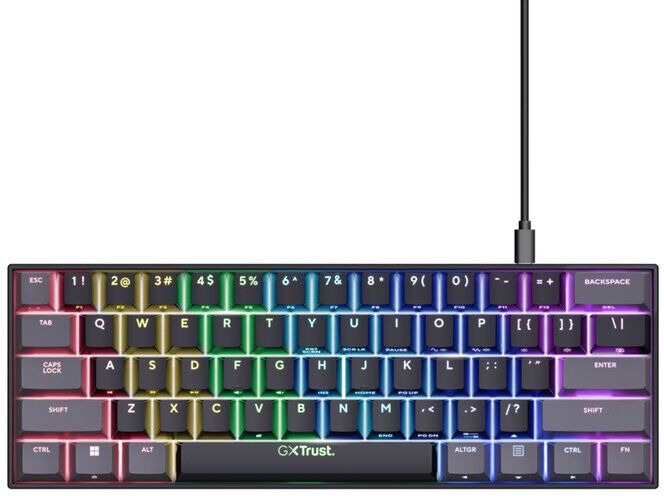 TECLADO GAMING MINI MECÂNICO TRUST GXT867  PRETO
