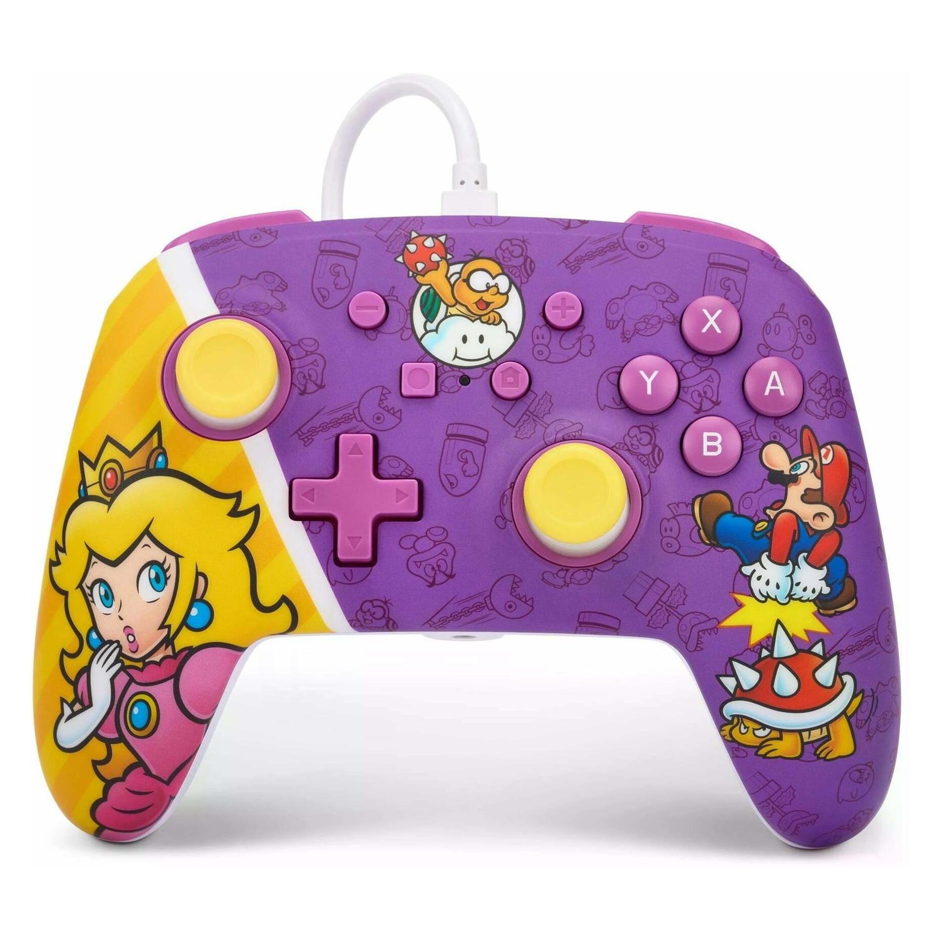 PowerA Enhanced Wired Controller - Princess Peach Battle (Switch, Switch OLED) (NSGP0092-01)