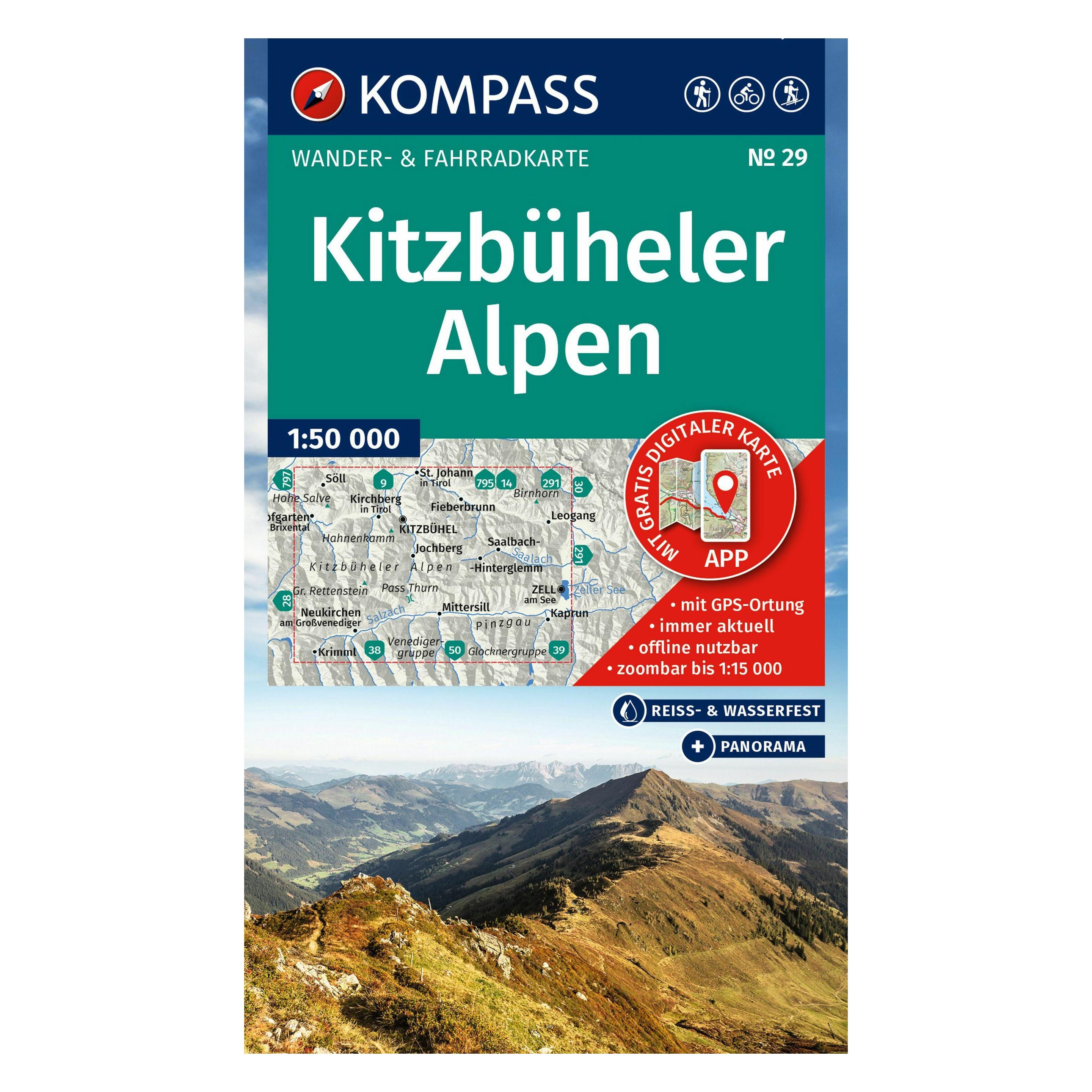 Kompass Wanderkarte 29 Kitzbüheler Alpen 1:50.000 (55665154)