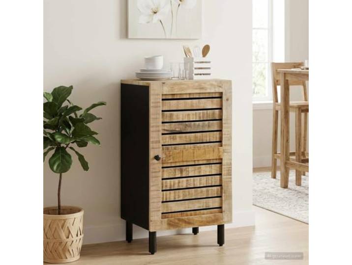 YUTAASU Aufbewahrungsschrank Natur 40 x 33 x 75 cm Massivholz Mango Massivholz Mango, Holzwerkstoff, Messingknopf, modernes Design, kompakte Abmessungen, robuste Bauweise, einfache Pflege,