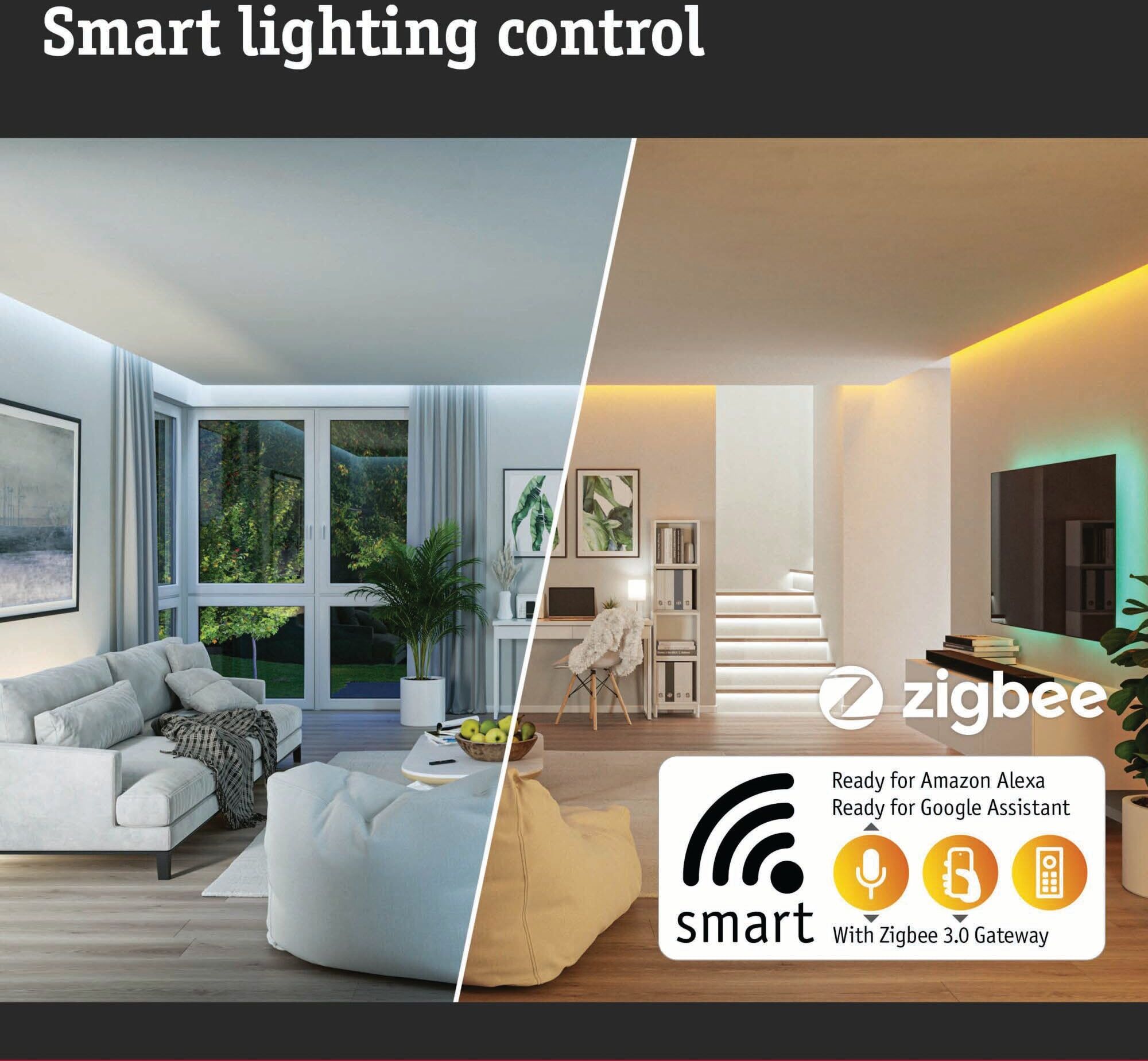Paulmann - Outdoor Ikosea Insect Friendly 4.5W LED Smart Home Zigbee 3.0 Wall Light in Anthracite
