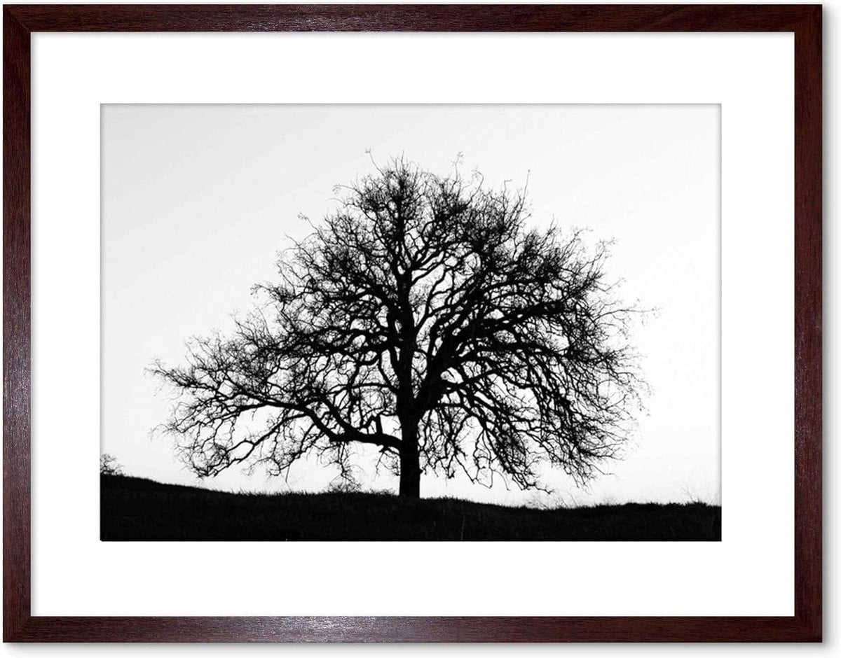 Ingelijst wanddecoratie schilderij met zwart houten frame - 23 x 18 cm