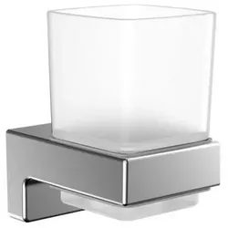 Emco Cue Glashalter 322000100 chrom, Kristallglas satiniert