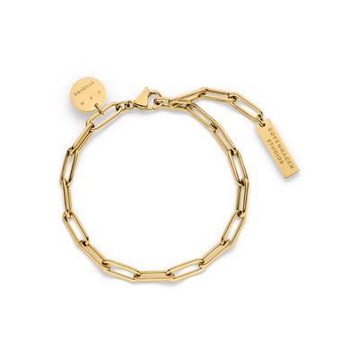 Armband COPENHAGEN STUDIOS "Schmuck Geschenk Edelstahl Basic Tags", gold (gelbgoldfarben), Armbänder, Damen, 21cm, Edelstahl, Armband