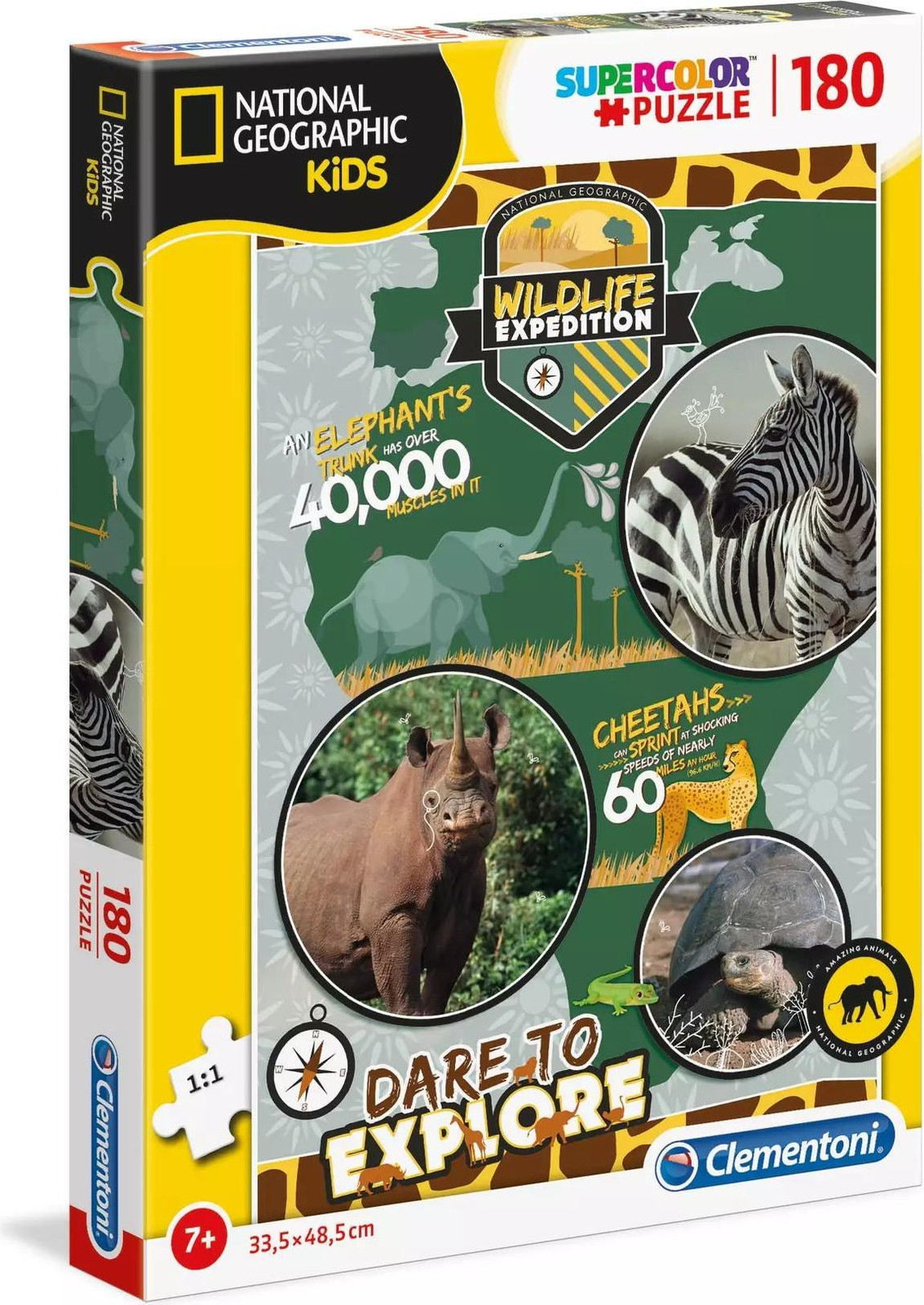 Clementoni Supercolor Puzzel National Geographic Kids Wildlife Expedition 180 stukjes