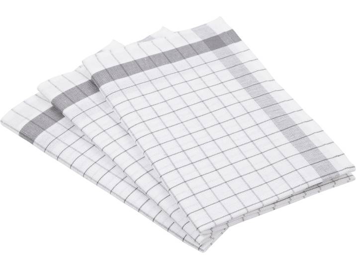 Geschirrtuch ROSS Exclusiv , silber (silberfarben), B:50cm L:70cm, 50% Baumwolle, 50% Leinen, Geschirrtücher, Geschirrtuch, Karofond, 50% Baumwolle, 50% Leinen, 50x70 cm