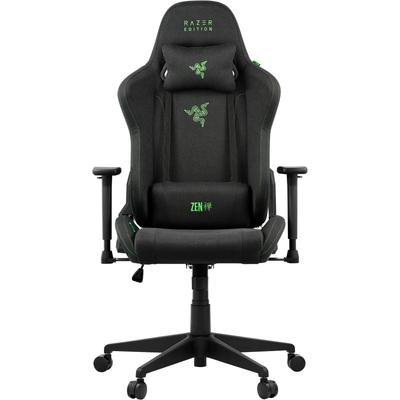 RAZER Gaming-Stuhl "Tarok Essentials X Cloth by Zen, atmungsaktiver Stoffbezug", schwarz (scharz, grün, schwarz, schwarz), Stoff, Stühle, Lendenkissen und Kopfkissen, bis 130kg, Gaming-Stuhl