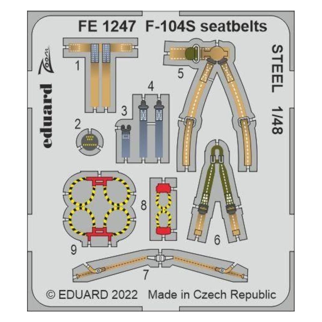 Eduard F-104S seatbelts STEEL for KINETIC (FE1247)
