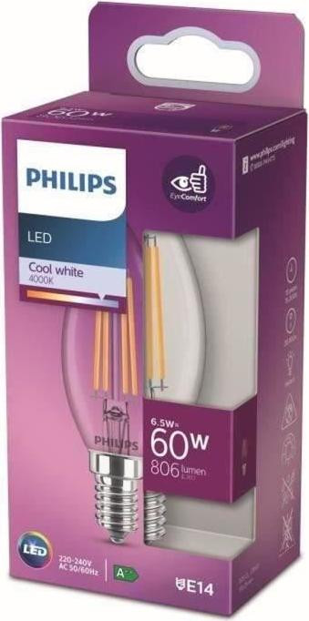 Philips LED lamp kaarsvorm E14 koelwit licht niet dimbaar