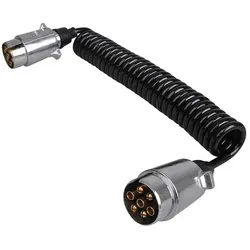 ProPlus 343537 Spiralkabel 3,5 Meter aus Metall mit 2 Steckern 7 polig