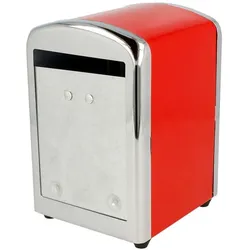 MONOUSO - Serviettenspender Edelstahl Rot Miniservis 17x17 (12 Stück)