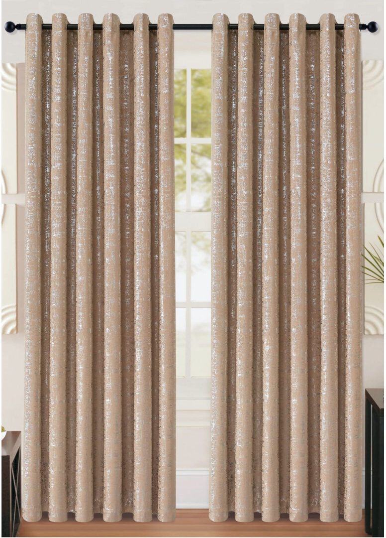 Latitude Run Chehabi Blackout Curtain Beige Width 168 x Drop 229 cm