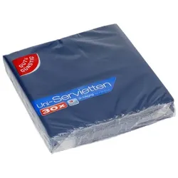Gut & Günstig Papierservietten blau 3-lagig 30 Stück blau, 33x33 cm