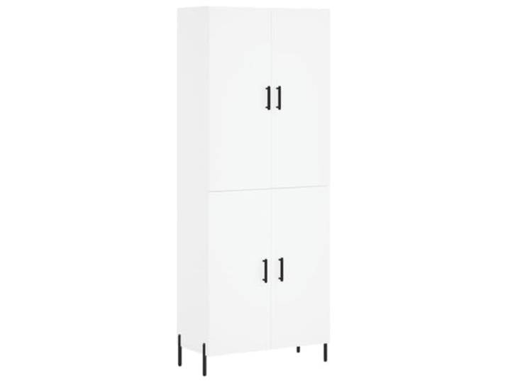KGFHERENB Highboard Weiß 69,5x34x180 cm Schrank aus Holzwerkstoff Elegantes Highboard in Weiß mit Metallfüßen für Wohnzimmer und Flur, bietet viel Stauraum hinter praktischen Türen.