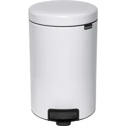 Brabantia newIcon - Mülleimer - Klappdeckel - 12 L - Fußpedal - weiß