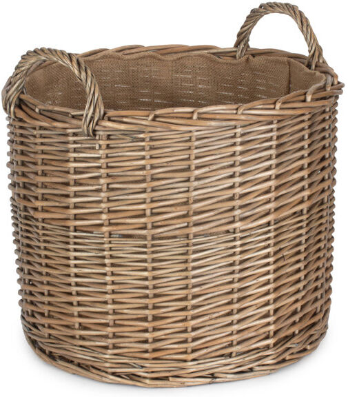 Bay Isle Home Wicker Lined Log Storage Basket Natural 40cm H x 42cm W x 42cm D