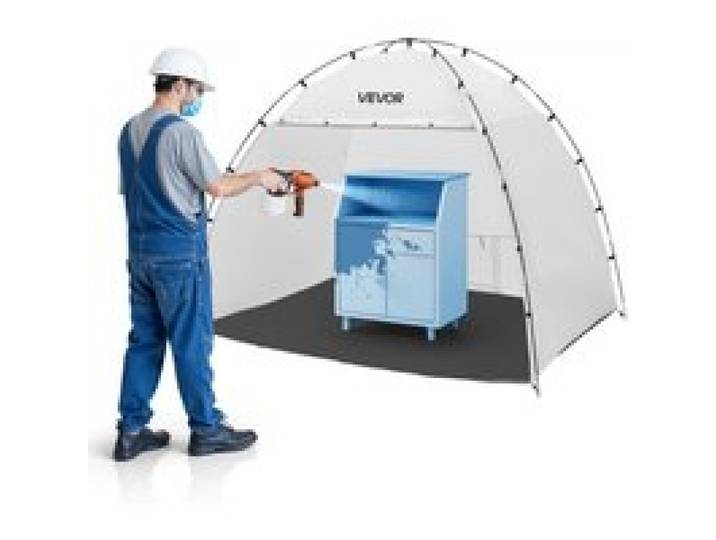 VEVOR tragbares Lackierkabinenzelt (233x172x190 cm Arbeitsbereich) Sprühfarbenzelt für Sprühmalerei, wasserfeste Farbkabine mit integriertem Boden & aufrollbarer Tür für Schränke Stühle Tische