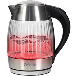 Evolveo Salente StripeGlass, rychlovarn?? konvice, nerez/sklen??n??,??erven?? podsv??cen??, Wasserkocher, Rot