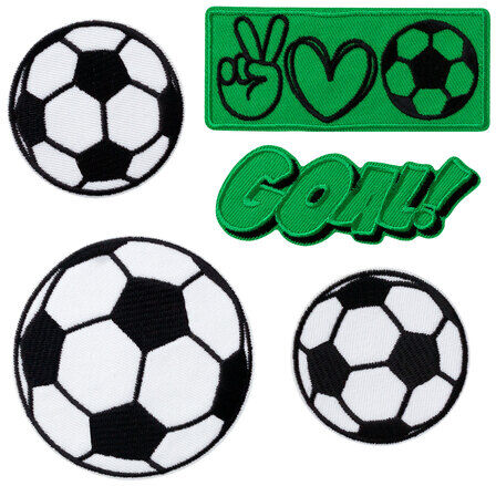 Mono-Quick Applikations-Set "Fußball", Größe: 4 –8,5 cm, Inhalt: 5 Stück