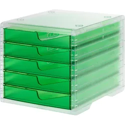 Styro, Dokumentenablage, Schubladenbox styroswingbox light gecko DIN C4 mit 5 Schubladen (C4)