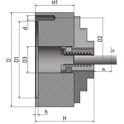 Optimum, Zubehör Maschine, Dreibackendrehfutter Ø 80 mm zentrisch spannend