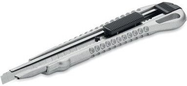 Cutter rétractable en aluminium pratique personnalisé - TRACTA aluminium argenté