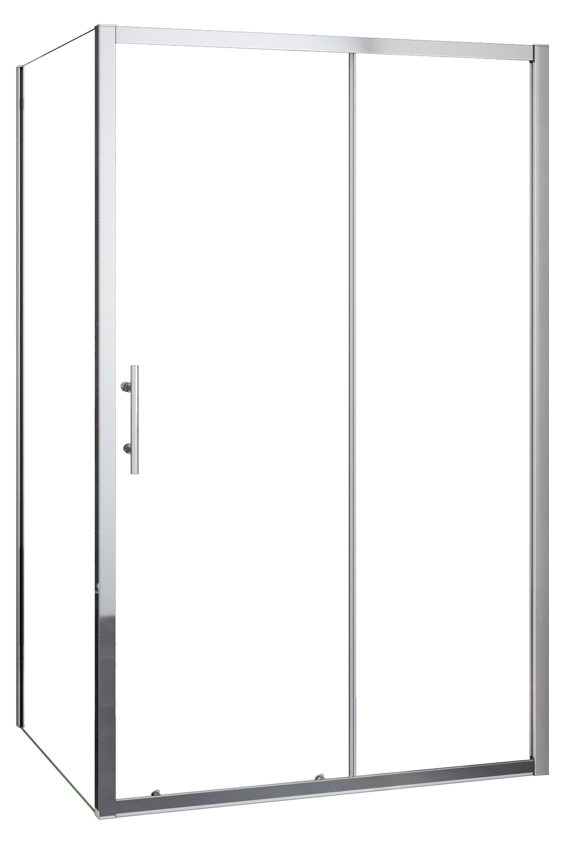 Duschspa Eckduschkabine 130x70cm Schiebetür mit Seitenwand Höhe 185cm 5mm ESG Sicherheitsglas Duschtür