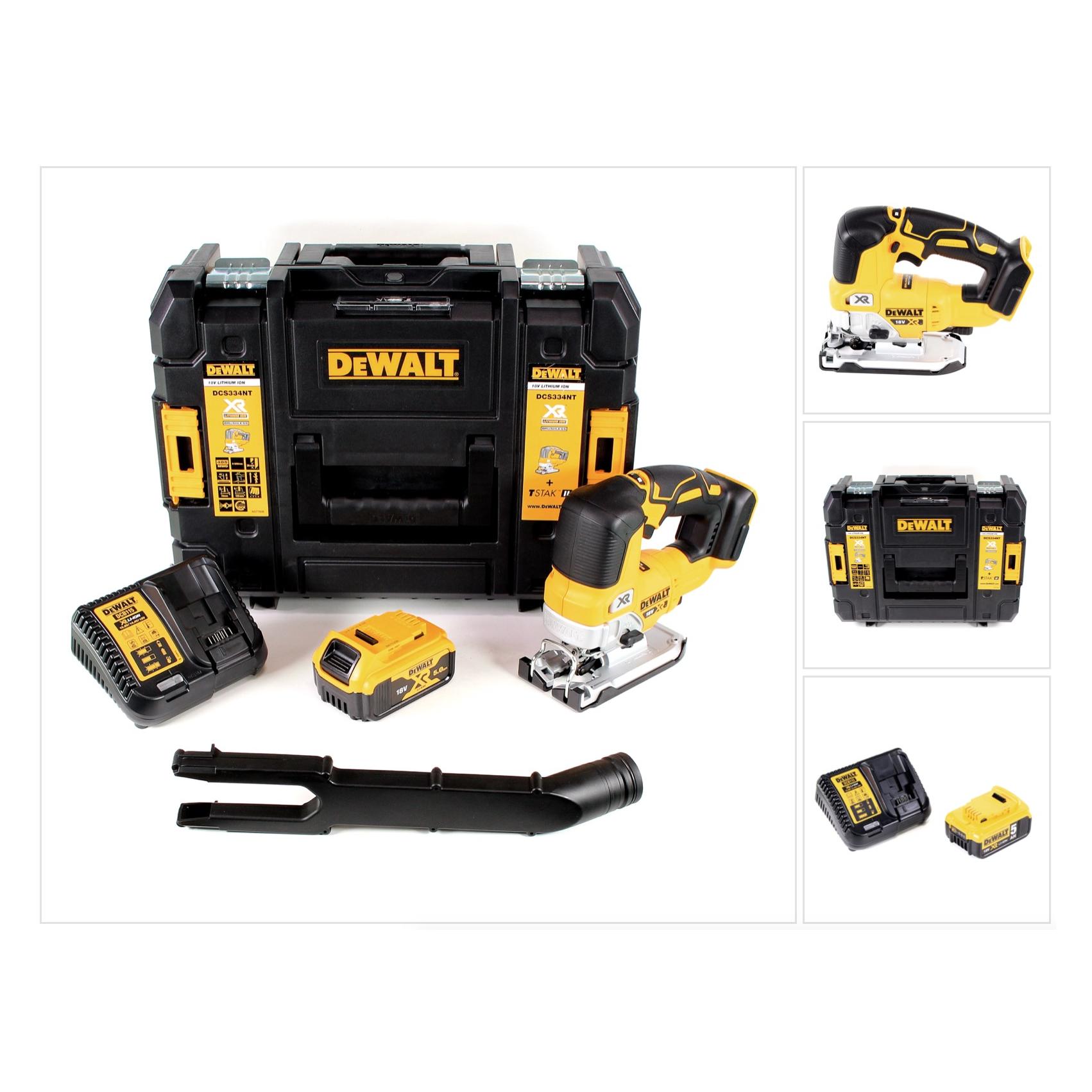 DeWalt DCS 334 P1 Akku Pendelhub Stichsäge 18V Brushless + 1x Akku 5,0Ah + Ladegerät + TSTAK (20846563)