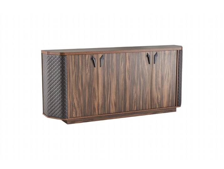Xlmoebel Kommode Braunes Viertüriges Sideboard für modernes Arbeitszimmer (Sideboard, Viertüriges Sideboard), Made in Europa
