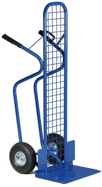 B2B Partner Stahl-Sackkarre mit Gitter, Tragfähigkeit 250 kg, Lufträder
