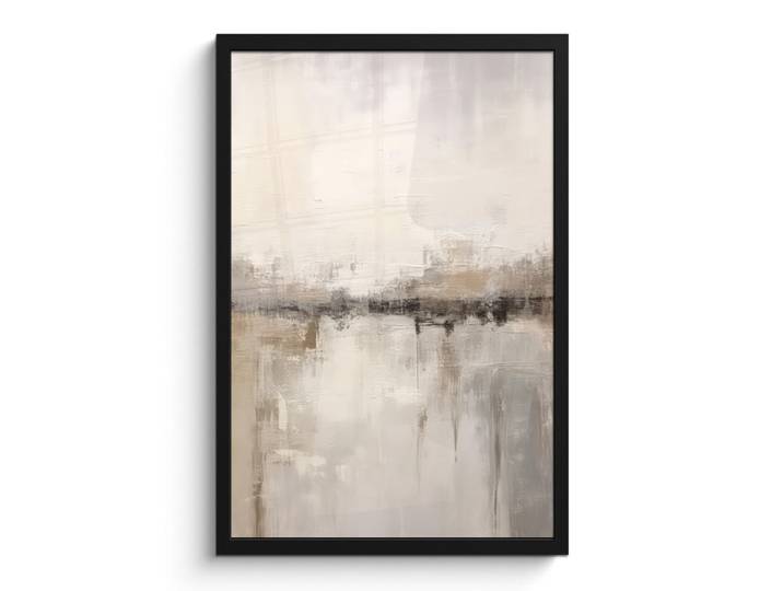 MuchoWow Poster MIT Rahmen Moderne Kunst - Abstrakt - Beige Bilder mit Rahmen 40x60 cm, Papier, Rechteckig, 40x60 cm, gerahmt, Bilder & Rahmen, Bilder
