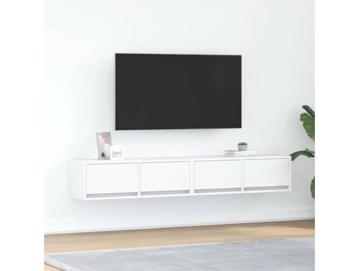 HEFZGDB TV-Schränke 2 STK. Weiß 80x31x25,5 cm Holzwerkstoff Wandschrank Sideboard mit Stauraum für Wohnzimmer Aufbewahrung