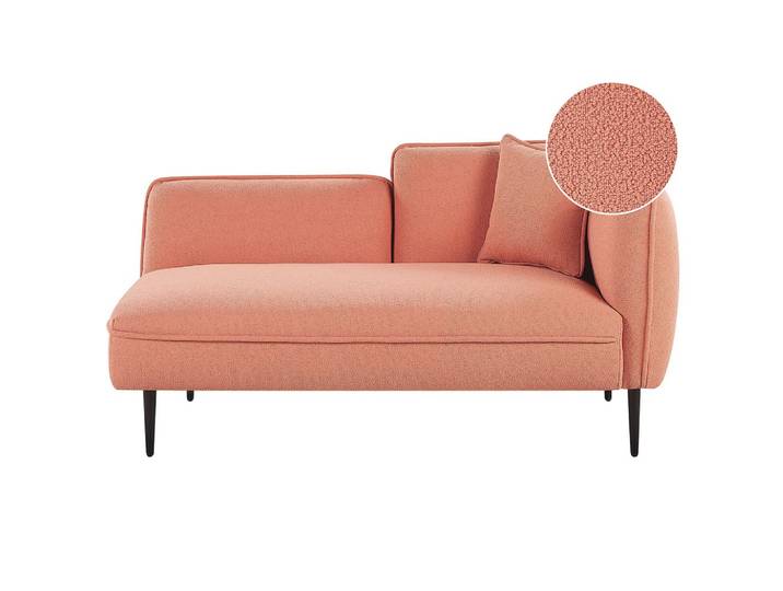 CHAISELONGUE Bouclé pfirsichrosa rechtsseitig Chevannes