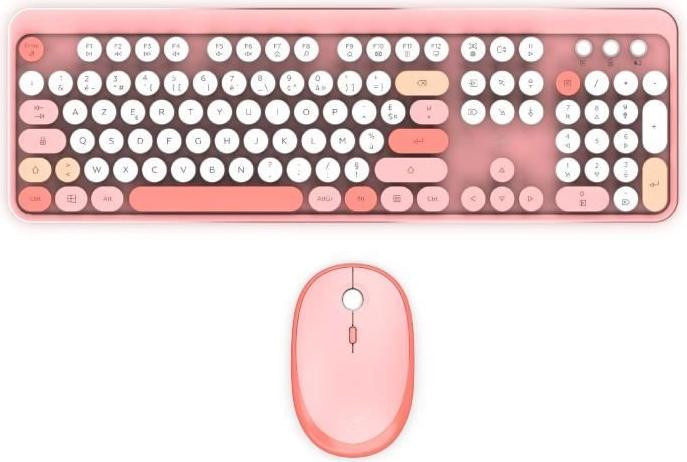 MOBILITY LAB Pure Color Draadloze Toetsenbord en Muis Set met Numeriek Keypad, Roze