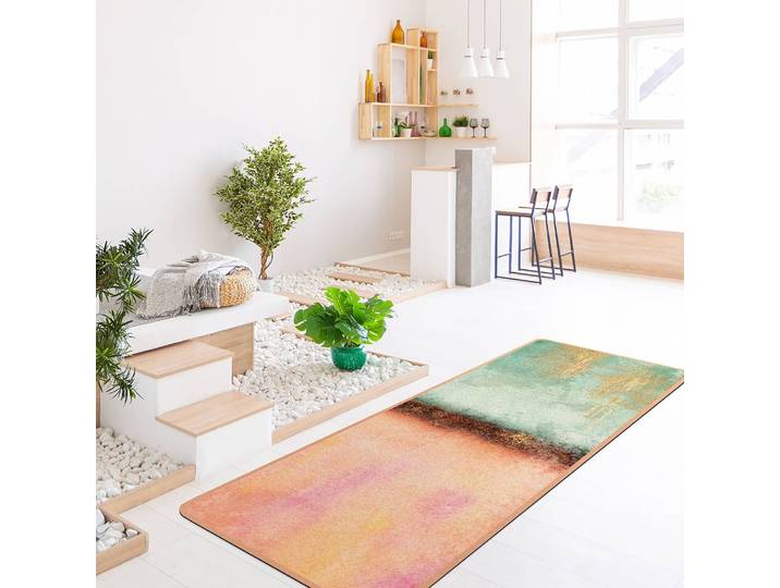 Läufer/Yogamatte Sommer mit Gold 183 x 61cm Orange