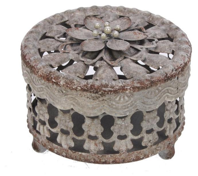 Meander Decoratieve bloempot grijs rond Ø9,4x6,8 cm