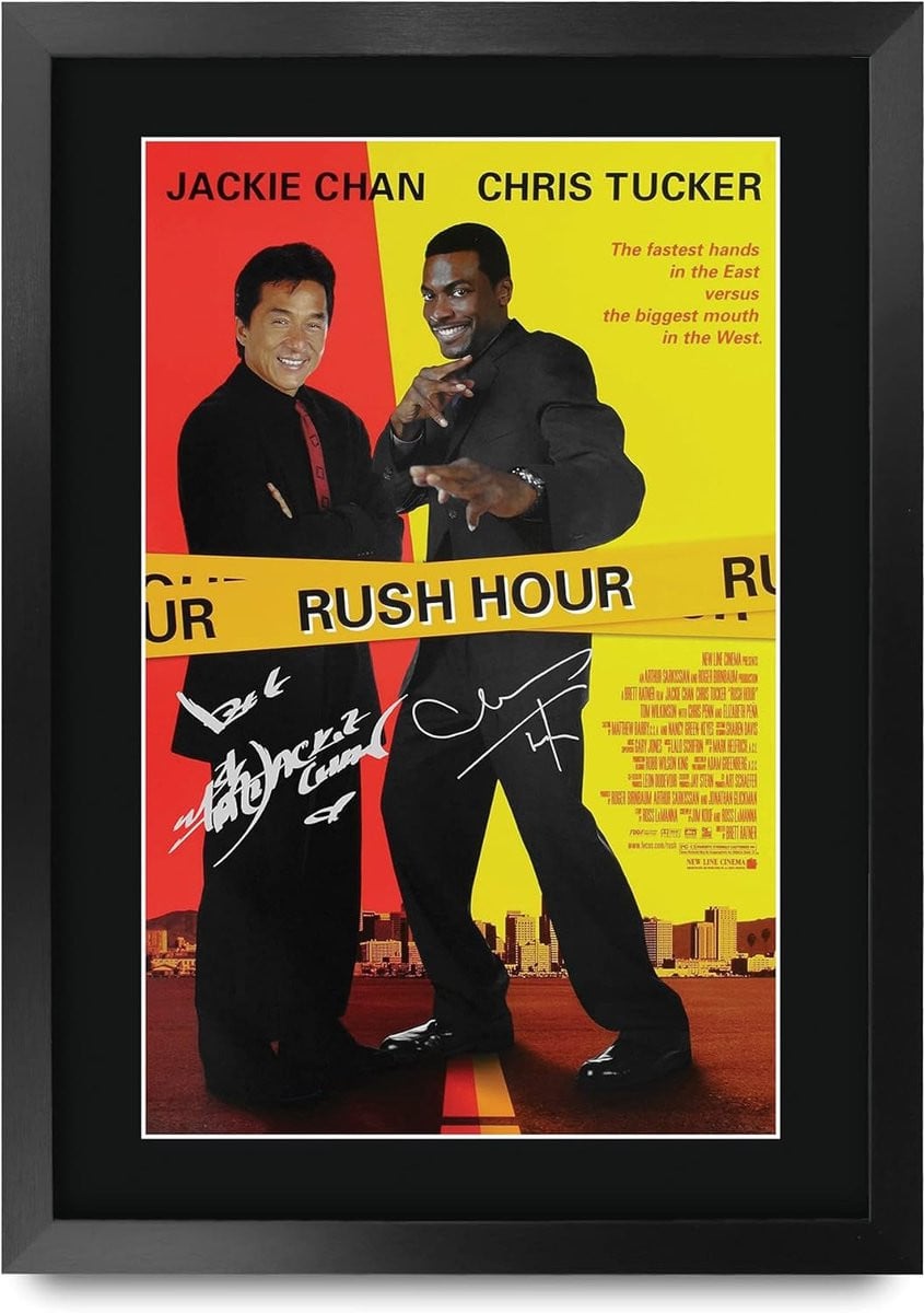 Ingelijste A3 Filmposter met Handtekening Reproductie - Klassieke Filmprint