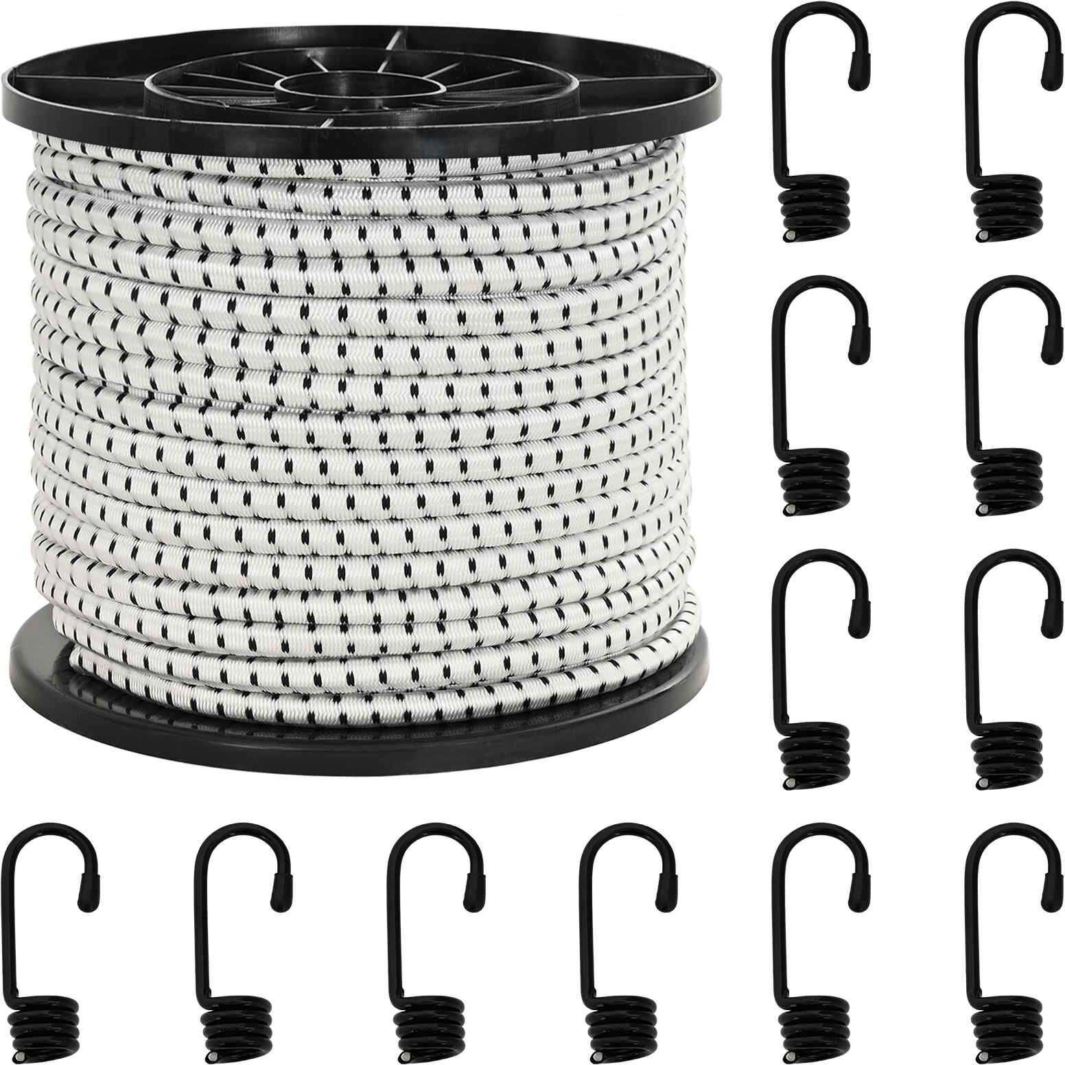 vidaXL Cords élastiques avec crochets 100 mm Noir et Blanc