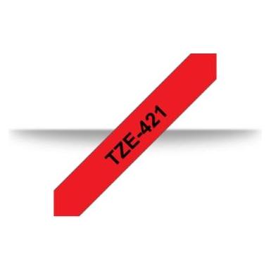 Brother Laminiertes Band schwarz auf rot (0.90 cm, Schwarz, Rot) (TZ421)