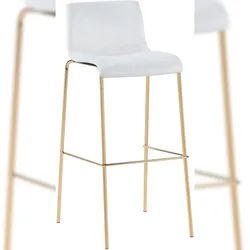 CLP Barhocker Hoover Samt Vierfußgestell Gold creme