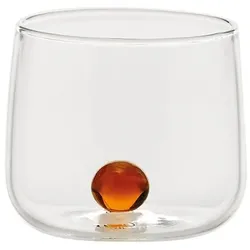 Zafferano Bilia 6er-Set Junior-Trinkgläser aus Borosilikatglas, goldgelb, elegante und robuste Gläser für Liköre und Bitter, raffiniertes italienisches Design